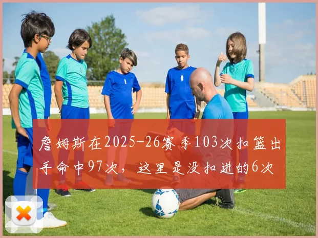 詹姆斯在2025-26赛季103次扣篮出手命中97次，这里是没扣进的6次